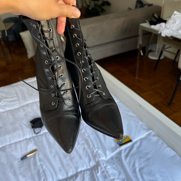 gianvito rossi lace up booties 39.5 85mm leather - Picture 8 of 9